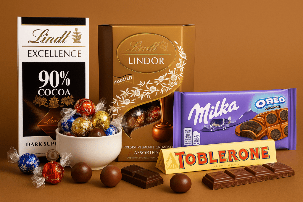 Chocolates premium para cesta de natal